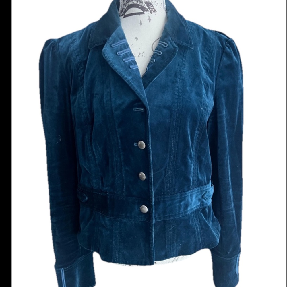 INC International Concepts Deepest Teal Blue Velvet Jacket Women’s Size XL
